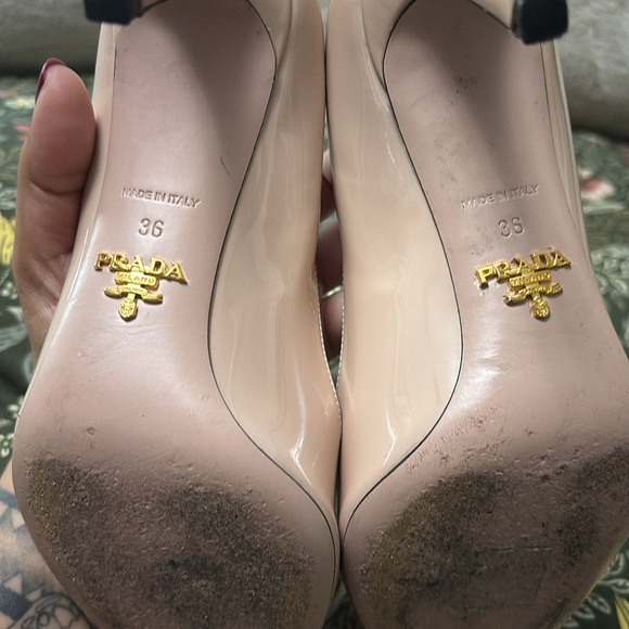 Prada Cream Patent Leather Heels - Picture 7 of 9